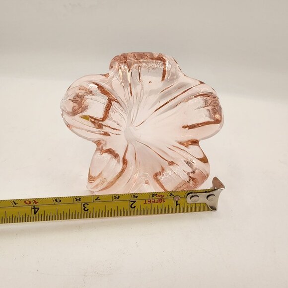 Vintage 1960’s Pink Iridescent Lily Blown Art Glass By Langsam-Billig,  Taiwan - Picture 6 of 6